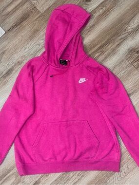 Nike Hot Pink Pullover Hoodie with White Swoosh